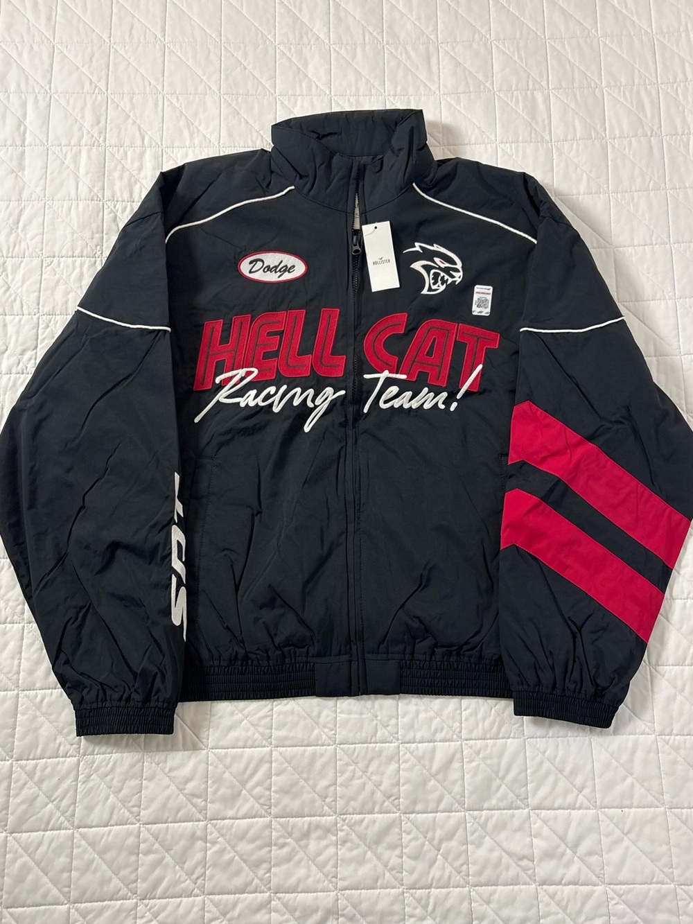 Hollister Dodge SRT Hellcat Racing Team Full Zip Jacket - Black Red Mens XL NWT